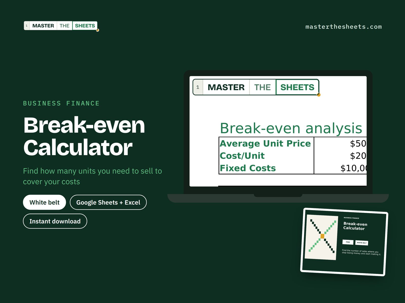 Break-even Calculator Google Sheets template