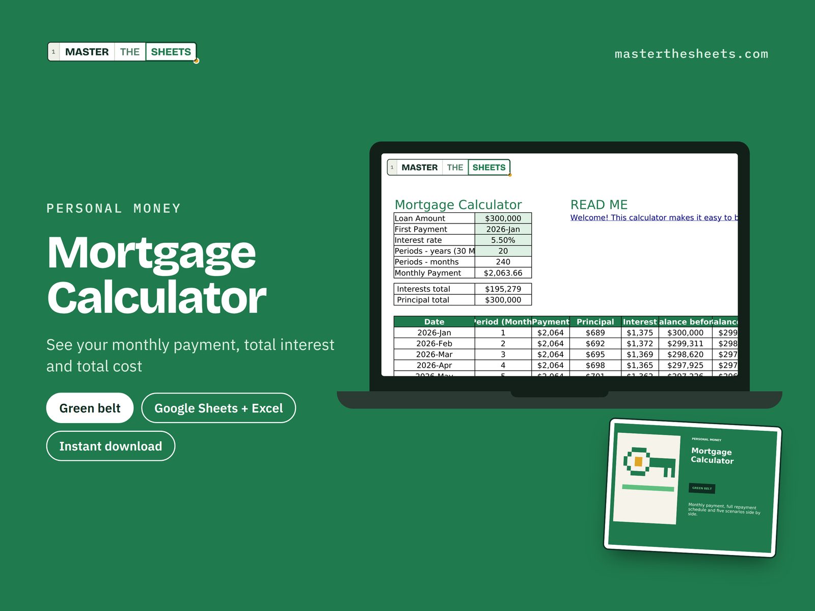 Mortgage Calculator Google Sheets template