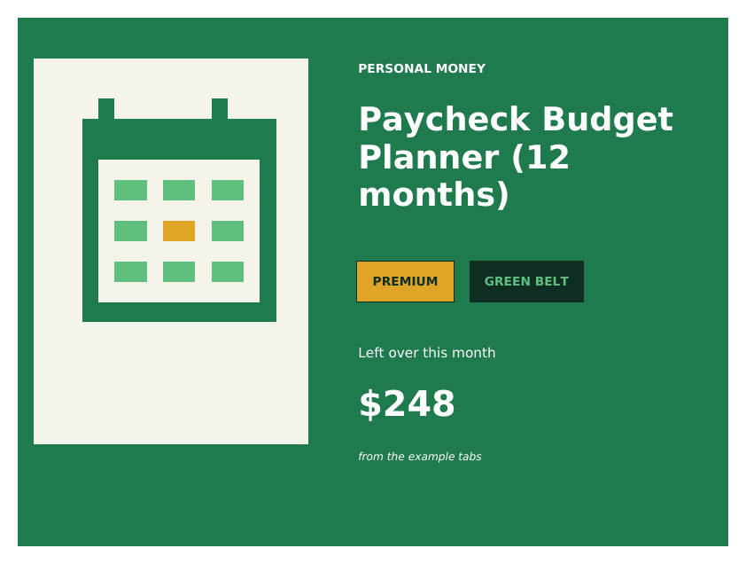 Paycheck Budget Planner (Premium) Google Sheets template