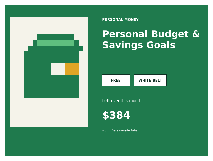 Personal Budget & Savings Goals Google Sheets template