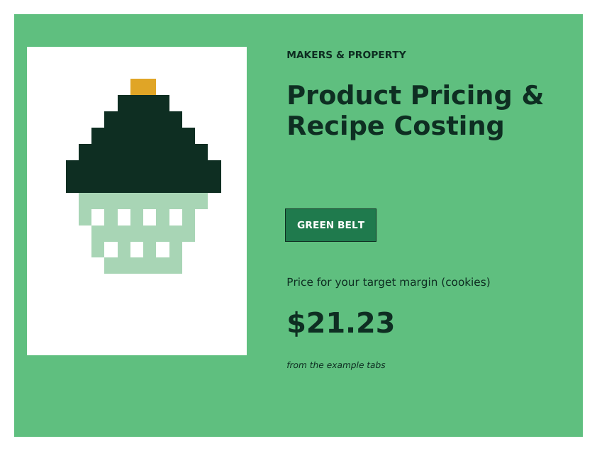 Product Pricing & Recipe Costing Google Sheets template